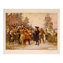 Cargar imagen en el visor de la galería, Digitally Restored and Enhanced 1932 William Penn Landing Print - Pennsylvania Colony 1682 - Quaker Religious Freedom Colonial - Archival Print
