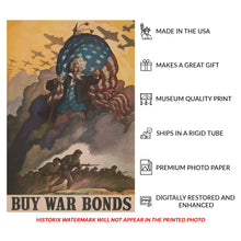 Cargar imagen en el visor de la galería, Digitally Restored and Enhanced 1918 Buy War Bonds Poster - Pave the Way to Victory WWI - Treasury Department Home Front - Archival Print