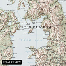 Load image into Gallery viewer, Digitally Restored and Enhanced 1961 British Isles Map Poster - Vintage Map of British Isles Terrain & Transportation - Old Map of British Isles Wall Art
