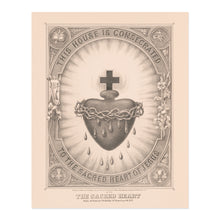 Load image into Gallery viewer, Digitally Restored and Enhanced 1874 The Sacred Heart of Jesus Picture Photo - Vintage Sacred Heart Poster Print - Sacred Heart of Jesus Poster Wall Art