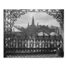 Load image into Gallery viewer, Digitally Restored and Enhanced 1920 A Vista Through Iron Lace Photo Print - Vintage Photo of A Vista Through An Iron Lace in New Orleans Wall Art Poster