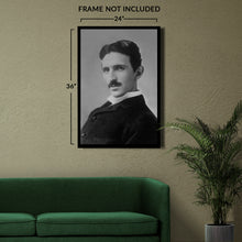 Load image into Gallery viewer, Digitally Restored and Enhanced 1900 Nicola Tesla Photo Print - Vintage Portrait Photo of Nicola Tesla - Old Photo of Inventor Nicola Tesla Poster Wall Art