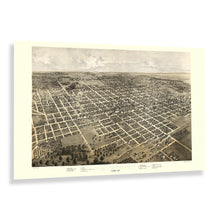 Load image into Gallery viewer, Digitally Restored and Enhanced 1867 Bloomington Illinois Map Poster - Vintage Bird's Eye View of Bloomington City Map of Illinois Poster Print Wall Art