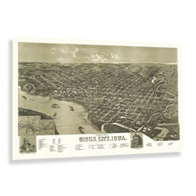 Load image into Gallery viewer, Digitally Restored and Enhanced 1888 Sioux City Iowa Map Poster - Old Perspective View of Sioux City Map of Iowa Poster - History Map of Sioux City Iowa