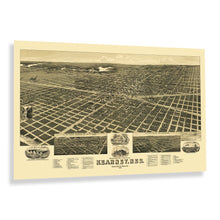 Cargar imagen en el visor de la galería, Digitally Restored and Enhanced 1889 Kearney Nebraska Map Print - Old Perspective Map of Kearney City Buffalo County Nebraska State Map Wall Art Poster