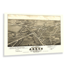 Load image into Gallery viewer, Digitally Restored and Enhanced 1882 Sixth Ward of Akron Ohio Map Poster - Vintage Bird's Eye View of Middlebury Summit County Ohio Map Wall Art Print