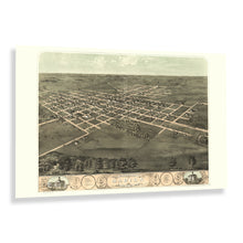 Load image into Gallery viewer, Digitally Restored and Enhanced 1868 Marion Iowa Map Poster - Bird's Eye View of Marion Iowa Wall Map - Vintage Map of Iowa State Poster Wall Art Print