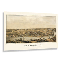 Load image into Gallery viewer, Digitally Restored and Enhanced 1862 Fredericksburg Virginia Map Print - Vintage Map of Virginia Poster - Old View of Fredericksburg VA Map