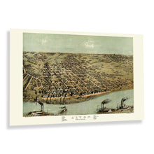 Load image into Gallery viewer, Digitally Restored and Enhanced 1867 Alton Illinois Map Poster - Bird's Eye View Map of Illinois Poster - Vintage Alton Madison County Illinois Map Print