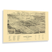 Load image into Gallery viewer, Digitally Restored and Enhanced 1889 North Yakima Washington State Map Poster - Old View of the City of North Yakima Washington Map Print Wall Art
