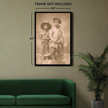 Cargar imagen en el visor de la galería, Digitally Restored and Enhanced 1860 Two African American Boys Photo Print - Vintage Photo Two Enslaved African American Boys