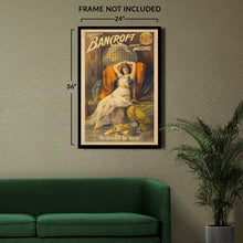 Load image into Gallery viewer, Digitally Restored and Enhanced 1895 Frederick Bancroft Slave of the Orient Poster - Victorian Theater Magic - Gilded Age Vaudeville - Archival Print