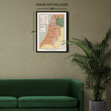 Load image into Gallery viewer, Digitally Restored and Enhanced 1912 Palestine Map Print - Vintage Map of Palestine in the Time of Jesus Christ - Historic Holy Land Map Poster Wall Art