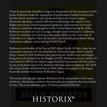 Cargar imagen en el visor de la galería, Digitally Restored and Enhanced 1948 Jackie Robinson Poster Matte - Vintage Poster of Brooklyn Dodgers Baseball Player Jackie Robinson Wall Art Print