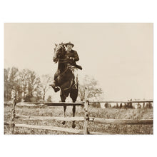 Load image into Gallery viewer, Digitally Restored and Enhanced 1902 Theodore Roosevelt Photo Print - Old Photo of Theodore Roosevelt Horseback Jumping - Vintage Teddy Roosevelt Poster