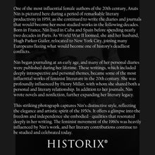 Cargar imagen en el visor de la galería, Digitally Restored and Enhanced 1959 Anais Nin Photo Print - Vintage Portrait Photo of Author Anais Nin - Novelist Anais Nin Portrait Poster