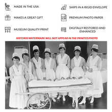 Cargar imagen en el visor de la galería, Digitally Restored and Enhanced 1916 Nurses with Babies Photo Print - Vintage Photo of Nurses with Newborn Babies Poster Wall Art