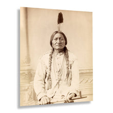 Load image into Gallery viewer, Digitally Restored and Enhanced 1885 Sitting Bull Photo Print - Vintage Portrait Photo of Chief Sitting Bull Lakota Warrior Holding Peace Pipe Wall Art