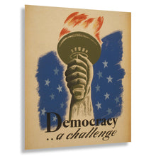 Load image into Gallery viewer, Digitally Restored and Enhanced 1936 Democracy A Challenge Statue of Liberty WPA Federal Art Project Poster - Depression Era Art Deco - Archival Reproduction