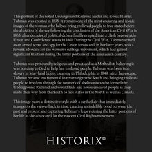 Load image into Gallery viewer, Digitally Restored and Enhanced 1895 Harriet Tubman Photo Print - Vintage Portrait Photo of Underground Railroad Leader Harriet Tubman Wall Art Poster