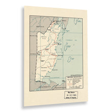 Load image into Gallery viewer, Digitally Restored and Enhanced 1965 British Honduras Map Print - Vintage Road Map of Belize Poster - Old Railroad Map of British Honduras Wall Art Print