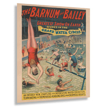 Load image into Gallery viewer, Digitally Restored and Enhanced 1895 Barnum & Bailey Circus Poster - Grand Water Circus Aquatic Spectacle - Victorian Americana - Archival Print