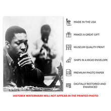 Load image into Gallery viewer, Digitally Restored and Enhanced 1960 John Coltrane Photo Print - Vintage Photo of John Coltrane - Old Photo of Jazz Saxophonist John William Coltrane