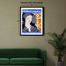 Load image into Gallery viewer, Digitally Restored and Enhanced 1938 Visit Pennsylvania Travel Poster - WPA Federal Art Project - Colonial Heritage Tourism - Museum-Quality Reproduction