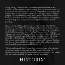 Load image into Gallery viewer, Digitally Restored and Enhanced 1952 Bishop Fulton J Sheen Photo Print - Vintage Portrait Photo of Catholic Church Archbishop Fulton Sheen Wall Art Poster