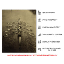 Load image into Gallery viewer, Digitally Restored and Enhanced 1910 Cambridge University Rowing Club Photo Print - Vintage Photo of University of Cambridge Rowing Team Poster Wall Art