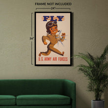 Load image into Gallery viewer, Digitally Restored and Enhanced 1942 Fly US Army Air Forces WWII Recruitment Poster - World War II Military Propaganda - Archival Reproduction