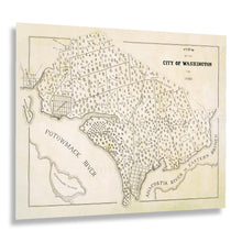 Cargar imagen en el visor de la galería, Digitally Restored and Enhanced 1792 Washington DC Map Print - Vintage Map of Washington City District of Columbia - Old Washington DC Wall Art Map Poster