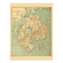 Load image into Gallery viewer, Digitally Restored and Enhanced 1893 Mount Desert Island Maine Map - Vintage Map of Maine Poster - Old Map of Mount Desert Island Maine Wall Art Print