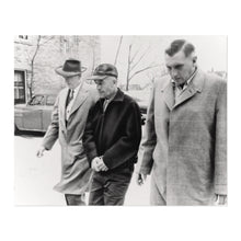 Cargar imagen en el visor de la galería, Digitally Restored and Enhanced 1957 Ed Gein Photo Print - Vintage Photo of Criminal Ed Gein The Butcher of Plainfield Handcuffed in Wisconsin Poster