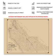 Load image into Gallery viewer, Digitally Restored and Enhanced 1898 Monterey County California Map Poster - Vintage Map Print of Monterey CA - Official Map of Monterey County California