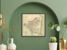 Load image into Gallery viewer, Digitally Restored and Enhanced 1903 Nicaragua Map Print - Vintage Map of The Republic of Nicaragua Poster - Mapa de Nicaragua Wall Art