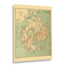 Load image into Gallery viewer, Digitally Restored and Enhanced 1893 Mount Desert Island Maine Map - Vintage Map of Maine Poster - Old Map of Mount Desert Island Maine Wall Art Print