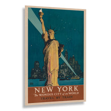 Load image into Gallery viewer, Digitally Restored and Enhanced 1927 New York Travel Poster - Wonder City Metropolitan Manhattan - Jazz Age Urban Grandeur - Archival Print