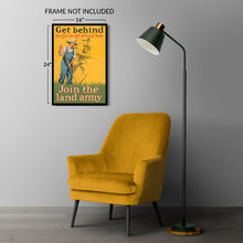 Load image into Gallery viewer, Digitally Restored and Enhanced 1918 Womens Land Army WWI Poster - Get Behind the Girl He Left Behind - World War I Home Front Propaganda - Archival Reproduction