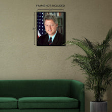Cargar imagen en el visor de la galería, Digitally Restored and Enhanced William J Clinton 42nd President of the United States Official Portrait Photo Print Poster