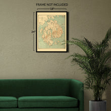 Load image into Gallery viewer, Digitally Restored and Enhanced 1893 Mount Desert Island Maine Map - Vintage Map of Maine Poster - Old Map of Mount Desert Island Maine Wall Art Print
