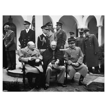 Load image into Gallery viewer, Digitally Restored and Enhanced 1945 The Big Three Yalta Conference Photo Print - Vintage Photo of The Yalta Conference of The Big Three Wall Art Poster