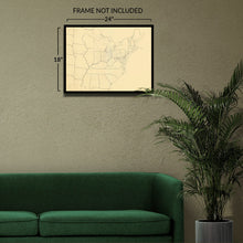 Load image into Gallery viewer, Digitally Restored and Enhanced 1941 Underground Railroad Map of the United States - Vintage Underground Railroad Map of United States Wall Art Poster