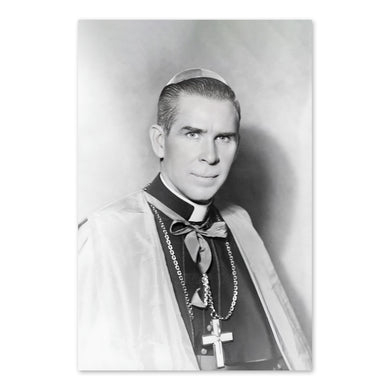 Digitally Restored and Enhanced 1952 Bishop Fulton J Sheen Photo Print - Vintage Portrait Photo of Catholic Church Archbishop Fulton Sheen Wall Art Poster