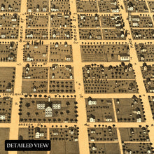 Load image into Gallery viewer, Digitally Restored and Enhanced 1869 Urbana Champaign Illinois Map Print - Vintage Bird's Eye View of Urbana City Champaign Illinois Map Poster Wall Art