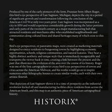 Load image into Gallery viewer, Digitally Restored and Enhanced 1867 East Saginaw Michigan Map Poster - Bird's Eye view of East Saginaw Michigan - Vintage Map of Michigan Wall Art Print