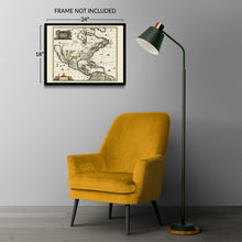 Cargar imagen en el visor de la galería, Digitally Restored and Enhanced 1652 North America Map Poster - Old Map Print of America Septentrionalis - Vintage Map of North America Wall Art Print