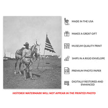 Load image into Gallery viewer, Digitally Restored and Enhanced 1898 Theodore Roosevelt Photo Print - Vintage Photo of Montauk Point Rough Riders Colonel Teddy Roosevelt Poster Wall Art