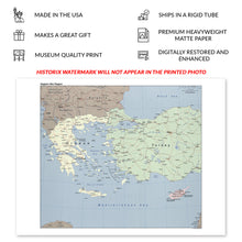 Load image into Gallery viewer, Digitally Restored and Enhanced 2006 Aegean Sea Region Map Poster - Print Map of The Aegean Sea Region - Aegean Sea Region Map of The Mediterranean Sea Wall Art