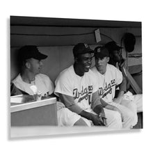Load image into Gallery viewer, Digitally Restored and Enhanced 1953 Jackie Robinson & Pee Wee Reese Print Photo - Old Photo of Brooklyn Dodgers Jackie Robinson and Pee Wee Reese Wall Art